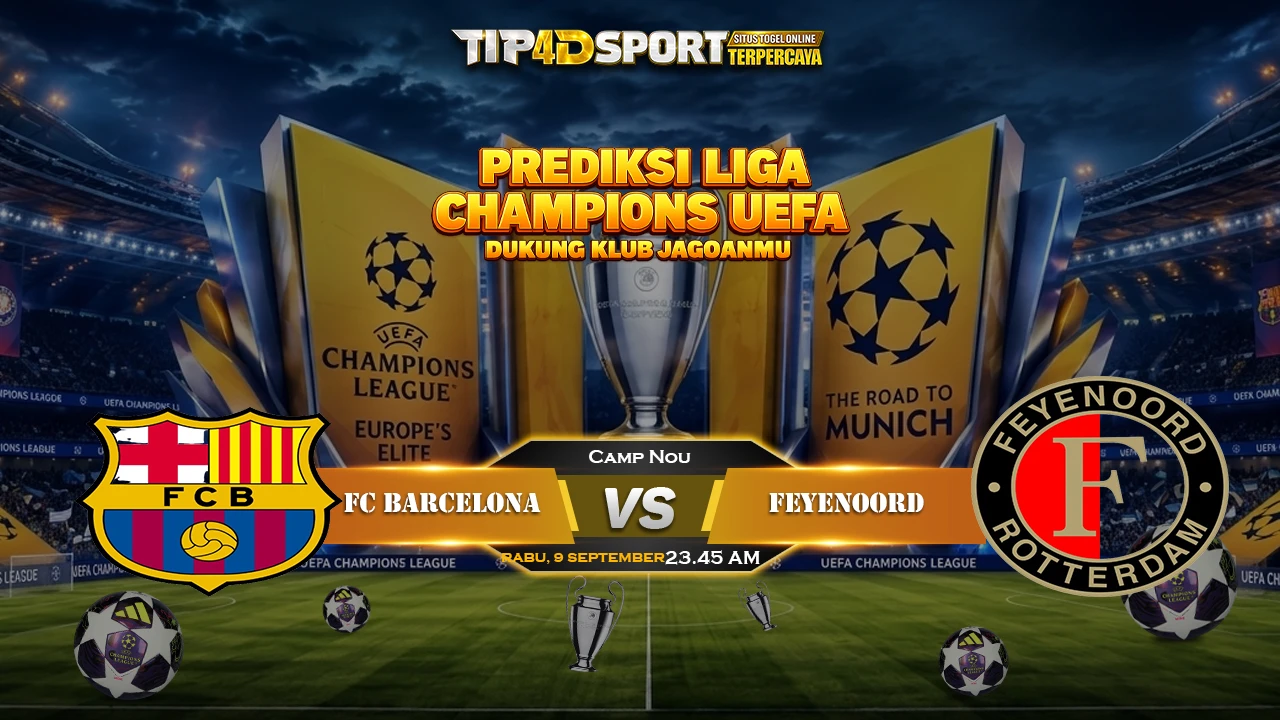 Pertandingan FC Barcelona vs Feyenoord dalam ajang Liga Champions UEFA