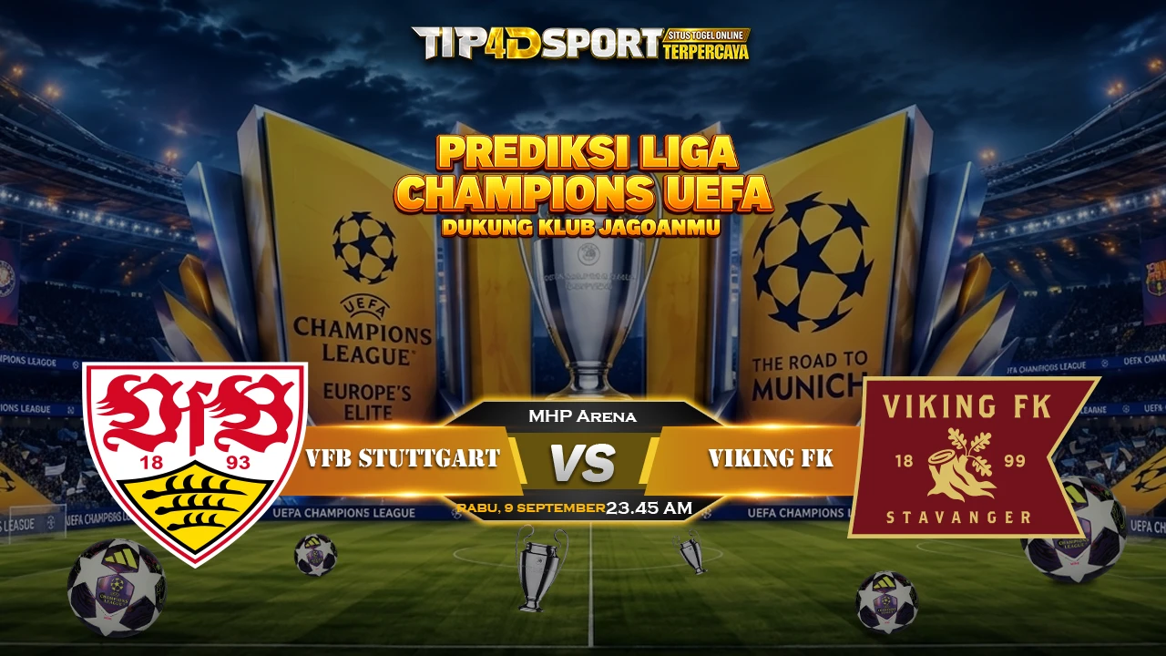 Pertandingan UEFA Champions League antara VfB Stuttgart dan Viking FK dijadwalkan pada hari Rabu, 9 September 2026